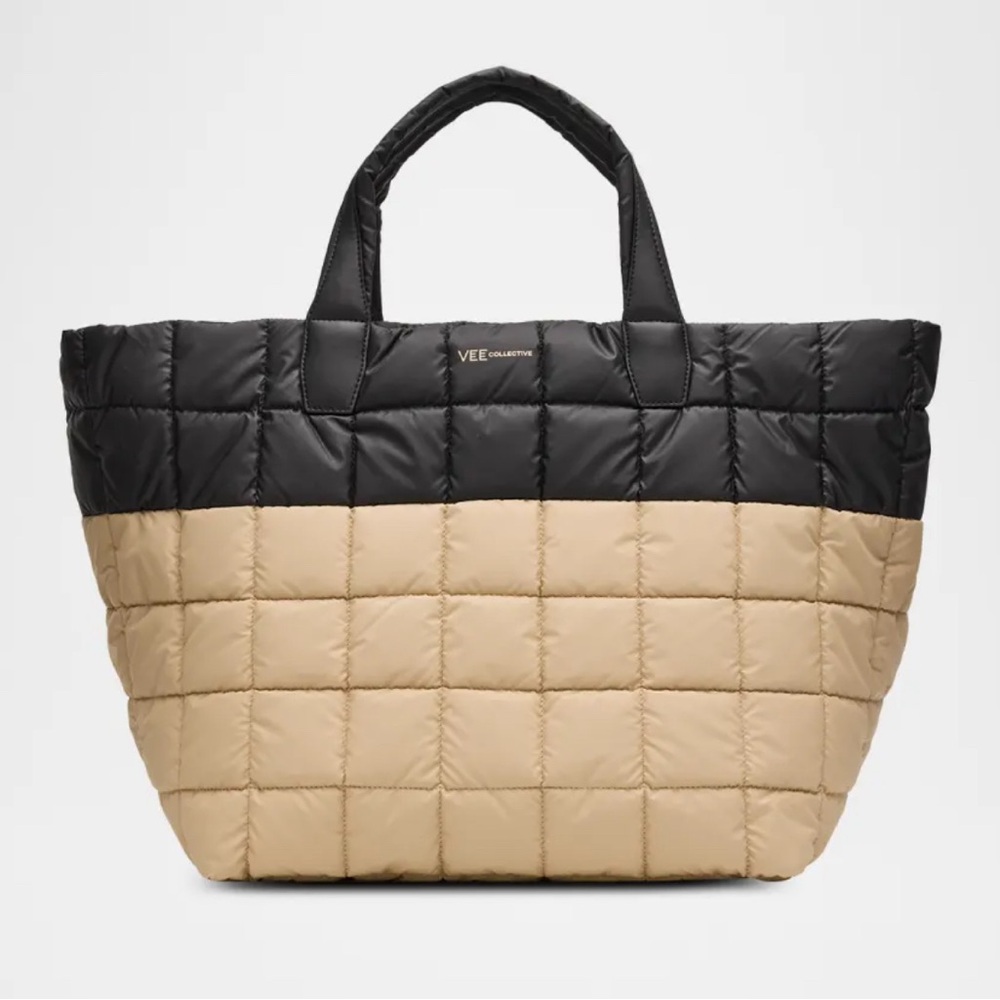 KEEP Collective Quilted Black and Cream Tote